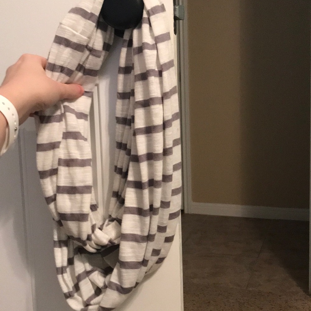 Grey & White Infinity Scarf
